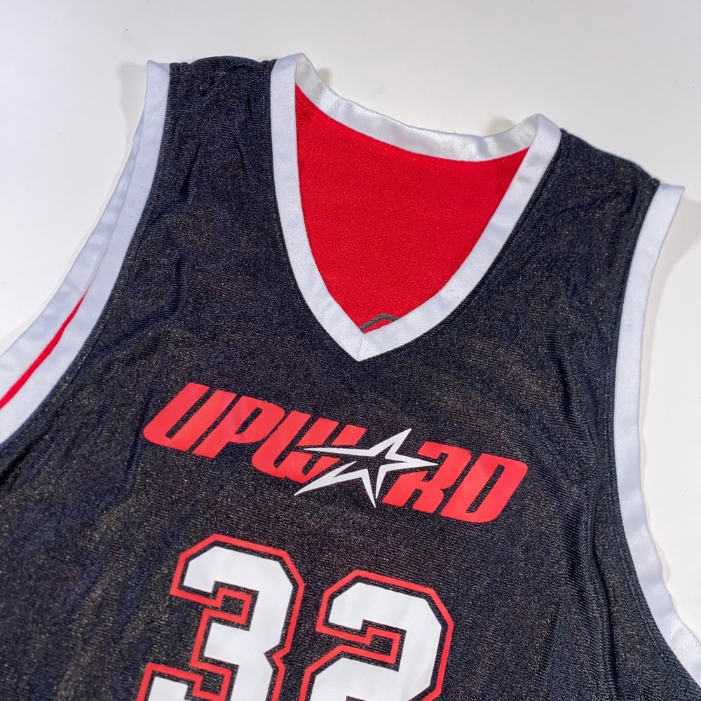 Upward Reversible Basketball Jersey Mens Adult Medium Black Red Number 32 Mesh